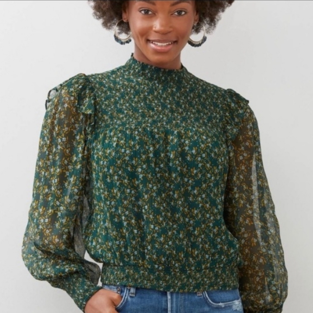 Free People Roma blouse in Forest Green